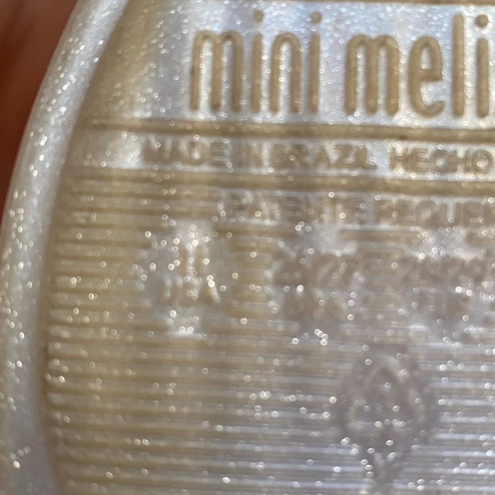 Mini Melissa Kids Frozen Elsa & Anna Shimmery White Mary Jane Shoes